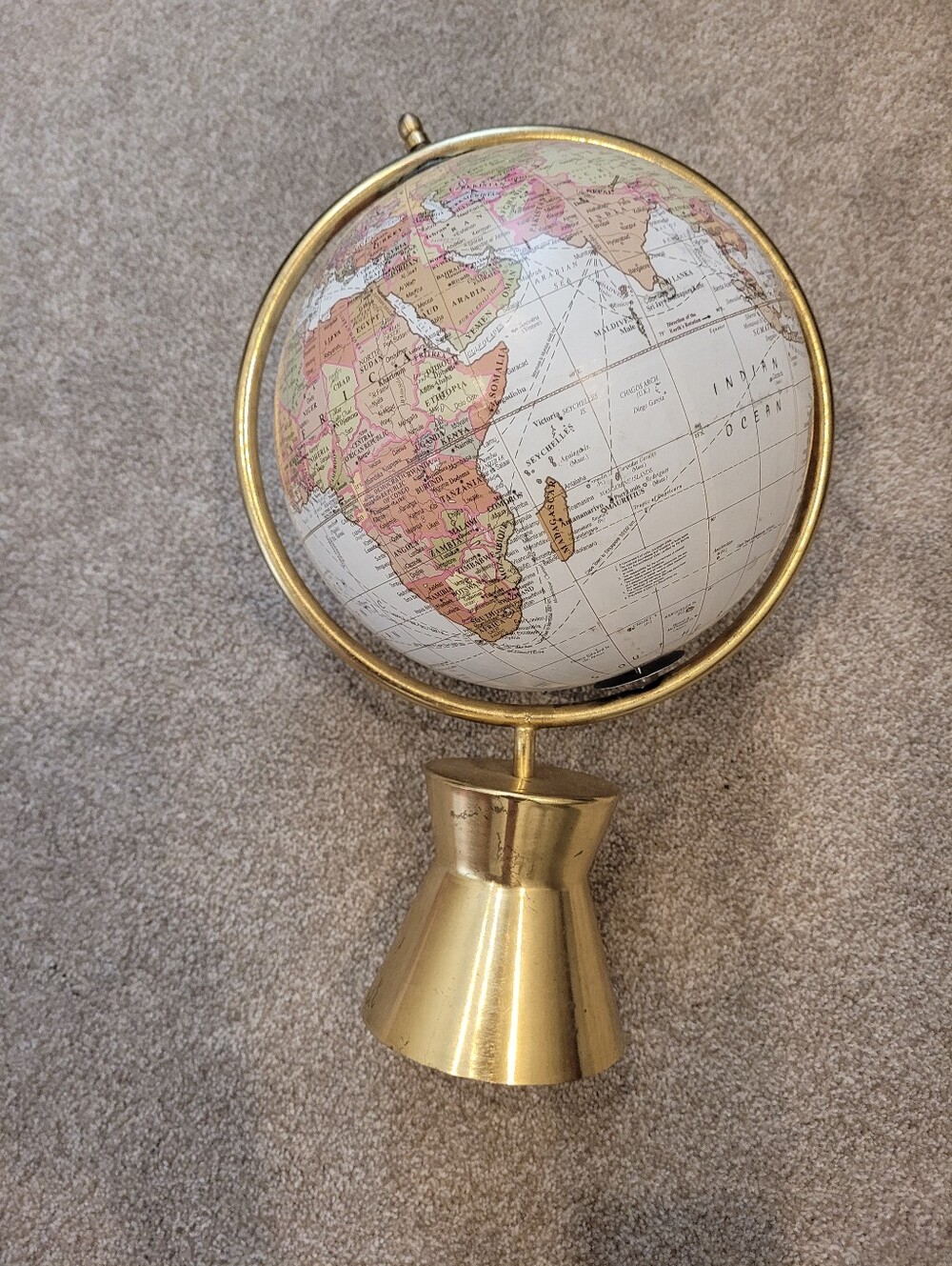 Gold Small World Globe Decor